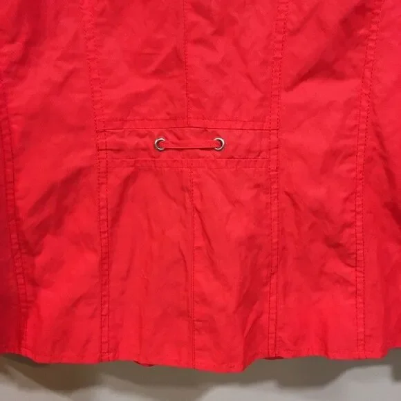 Laura Ashley Womens L Full Zip Lined Jacket Red Zip Pockets Laced Collar Classic - Picture 5 of 10